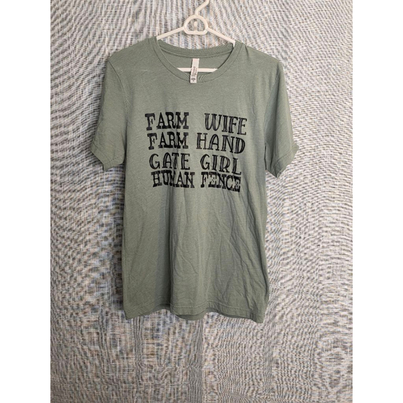 Women's Bella + Canvas Green Graphic‎ Tee Shirt Size M - Picture 1 of 4